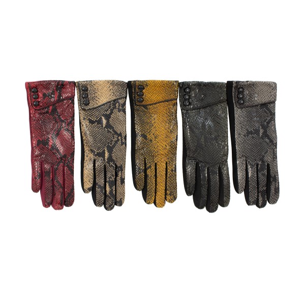 Snakeskin Print Gloves G20X78756 Single Pair